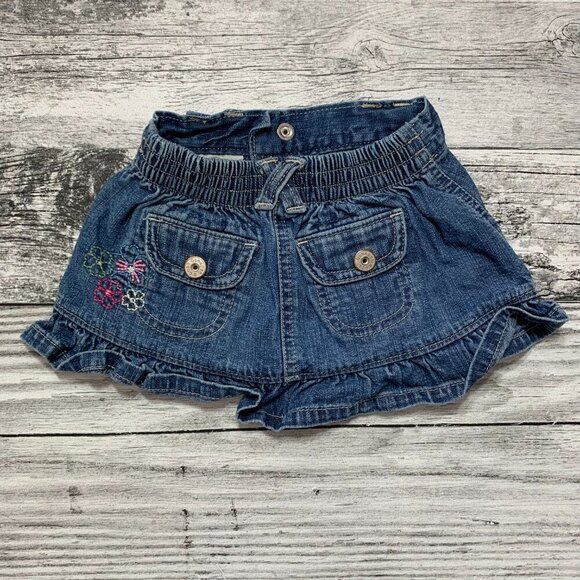 OshKosh B'Gosh Floral Print Denim Skirt - Picture 2 of 4